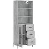 69,5x34x180cm betongrauer Schrank aus Holz