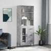 69,5x34x180cm betongrauer Schrank aus Holz