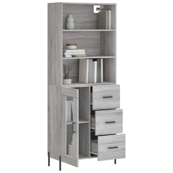 Schrank grau 69,5x34x180cm (Holz)