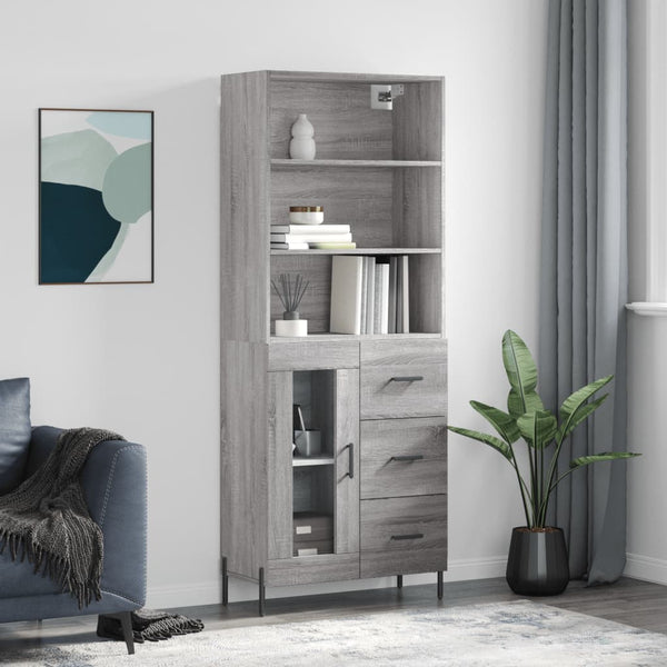 Schrank grau 69,5x34x180cm (Holz)