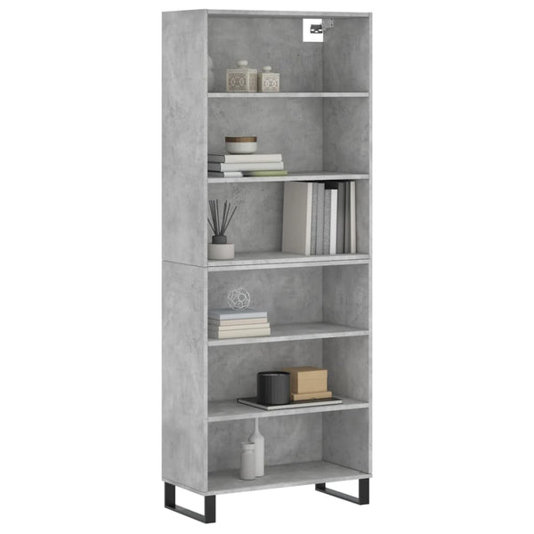 Betongrauer Schrank Adinela 69,5x32,5x180cm (Holz)