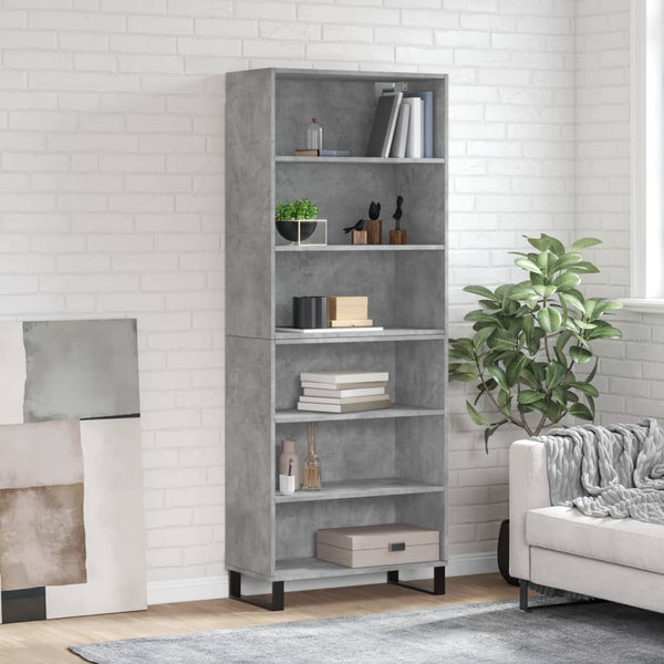 Betongrauer Schrank Adinela 69,5x32,5x180cm (Holz)