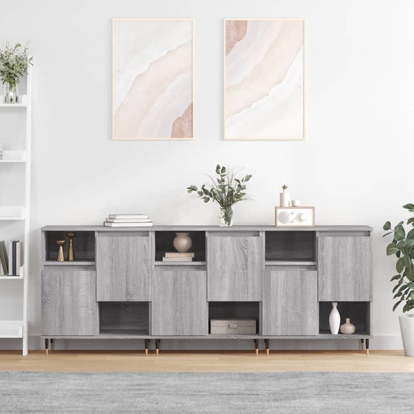 Graues Sideboard Pisica (3-teilig Sonoma Holz)