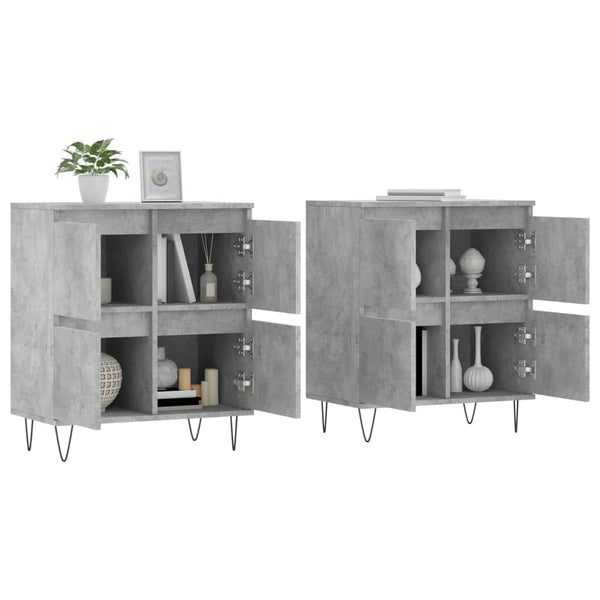 Betongraues Sideboard Tabarce (2-teilig, Holz)