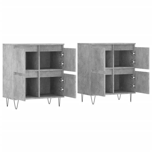 Betongraues Sideboard Tabarce (2-teilig, Holz)