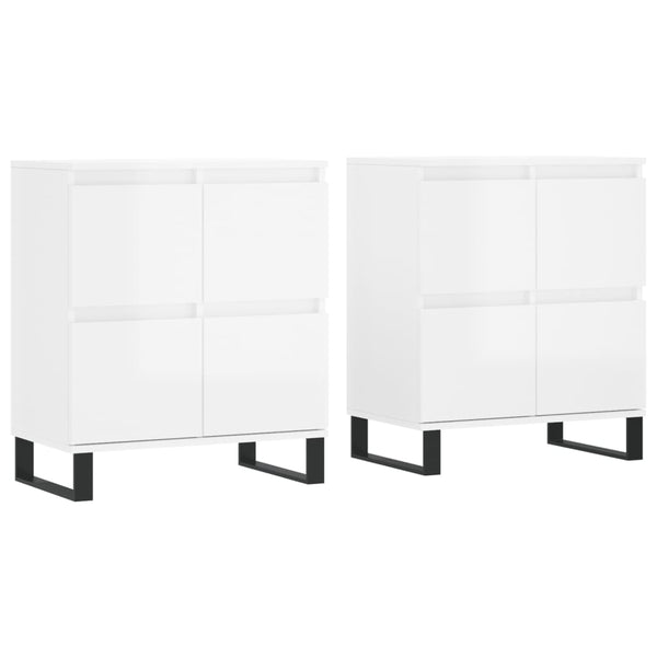Weiße Sideboards Dorice (2 St. Hochglanz Holz)