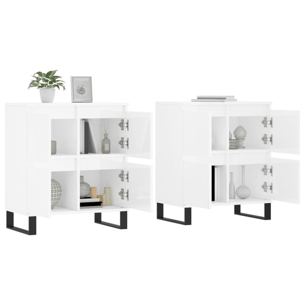 Weiße Sideboards Dorice (2 St. Hochglanz Holz)