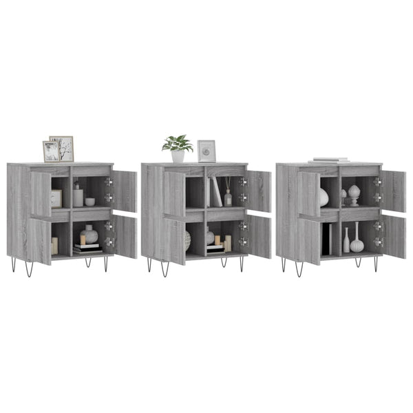 Grauer Wäscheschrank Tabarce (3 Stück Sonoma Holz)