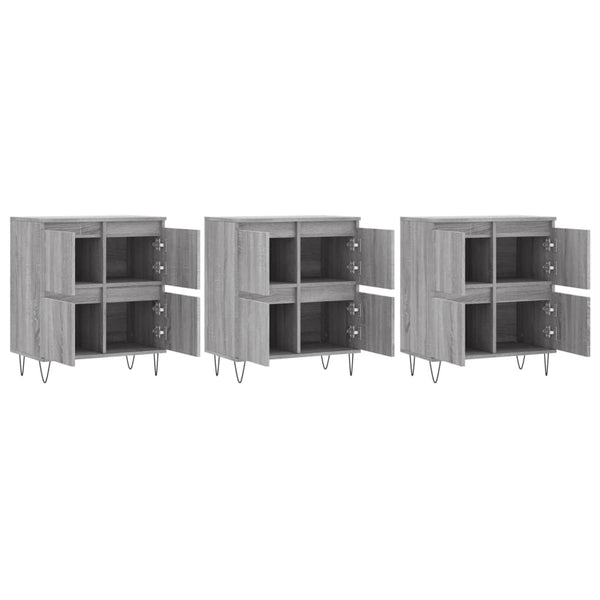 Grauer Wäscheschrank Tabarce (3 Stück Sonoma Holz)