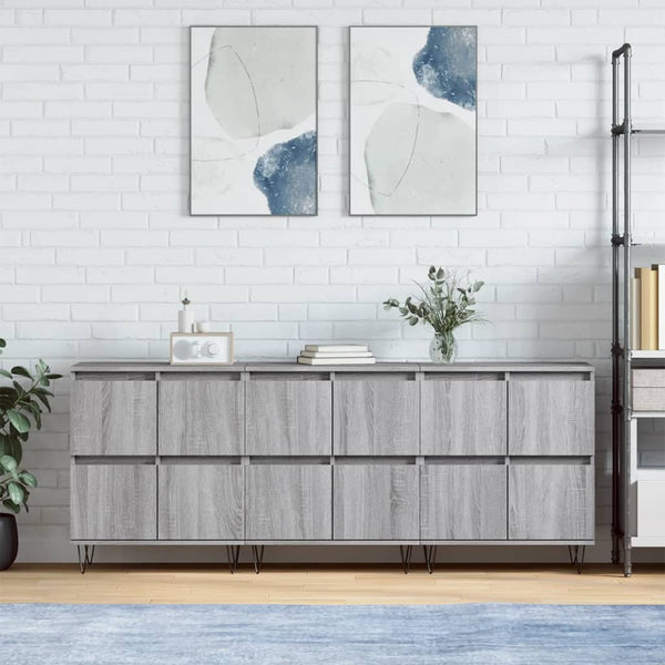Grauer Wäscheschrank Tabarce (3 Stück Sonoma Holz)