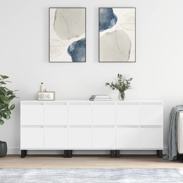 Weißes Sideboard Dorice (3 Stück aus Holz)