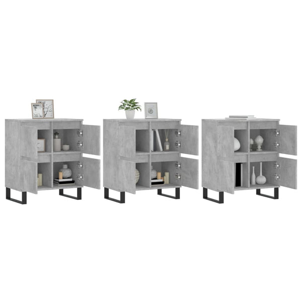 Betongraues Sideboard Dorice (3 Holzteile)