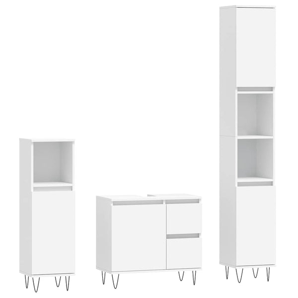 Badezimmermöbel-Set Clelia, weiß (3-teilig, Holz)