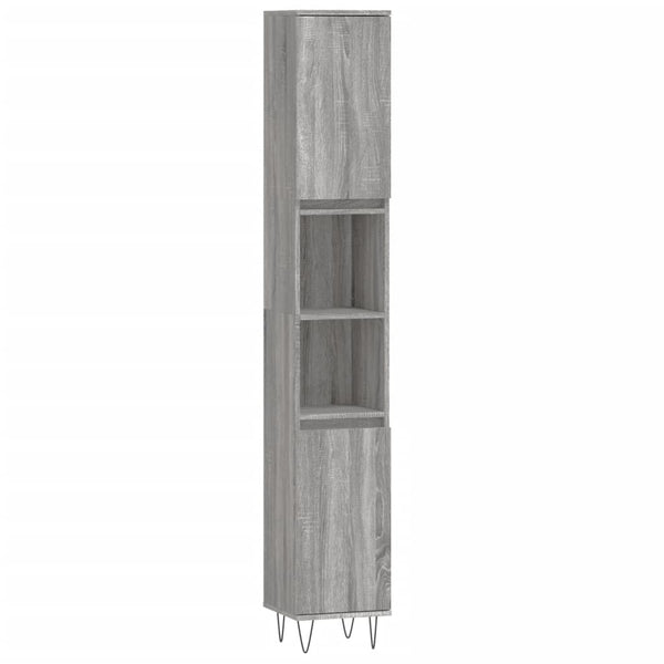 Graues Badezimmermöbel-Set Clelia (3-teilig, Sonoma-Holz)