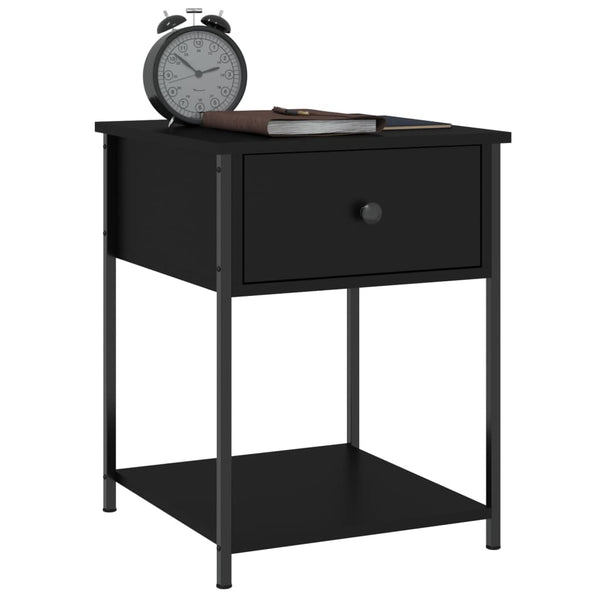 Schwarze Nachttische Strajeru 44x45x58cm (2 Stk. aus Holz)