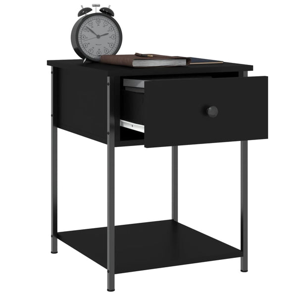 Schwarze Nachttische Strajeru 44x45x58cm (2 Stk. aus Holz)