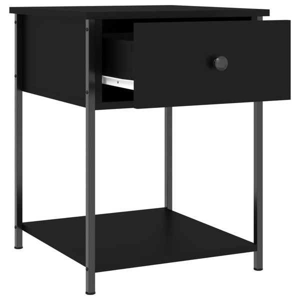 Schwarze Nachttische Strajeru 44x45x58cm (2 Stk. aus Holz)