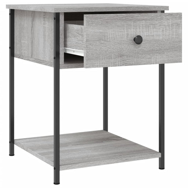Graue Nachttische Strajeru 44x45x58cm (2 Stück Sonoma Holz)