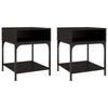 Schwarze Nachttische Ianula 40x41x50cm (2er Set Holz)