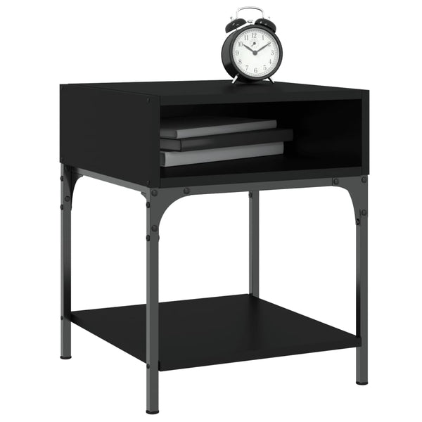 Schwarze Nachttische Ianula 40x41x50cm (2er Set Holz)