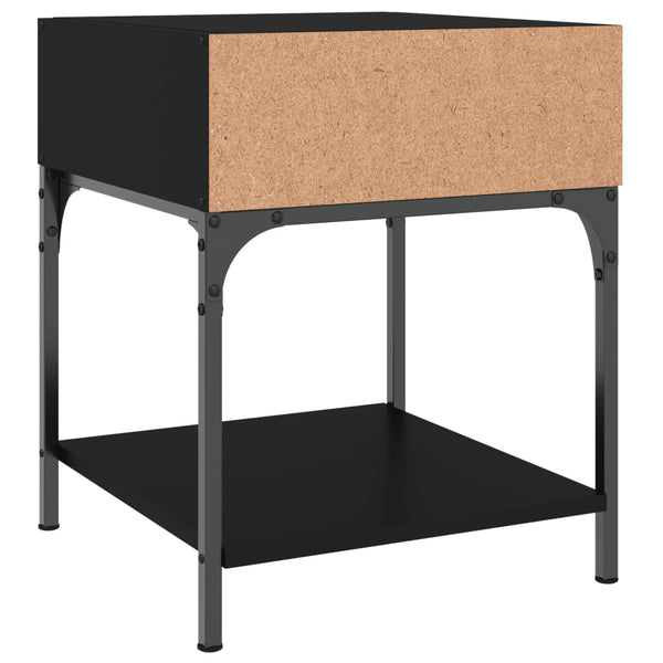 Schwarze Nachttische Ianula 40x41x50cm (2er Set Holz)