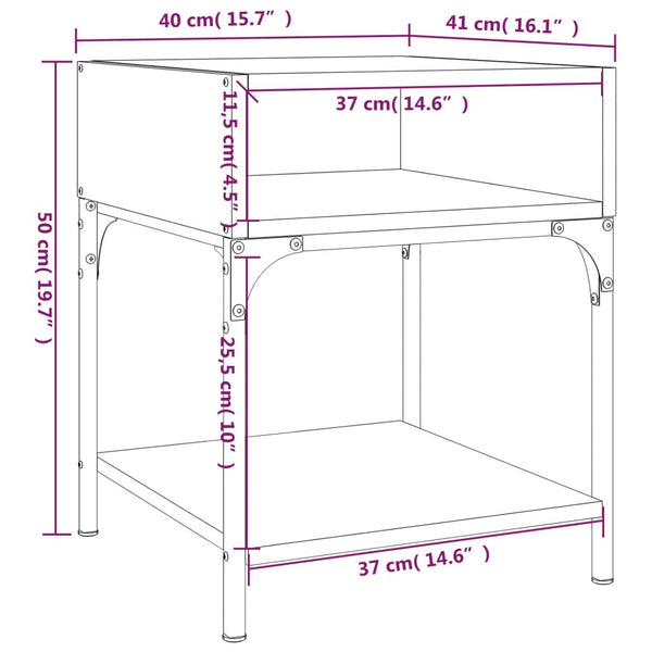 Nachttische Ianula Grau 40x41x50cm (2 St., Sonoma, Holz)