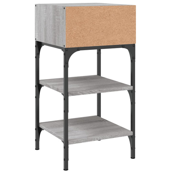 Grauer Nachttisch Fotinica 35x34,5x70cm (2 Stück Sonoma-Holz)