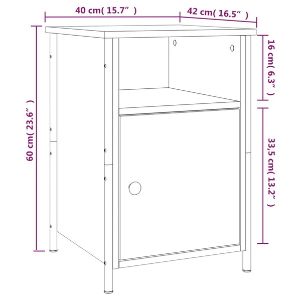 Nachttisch Mucherem Grau 40x42x60cm (Holz)