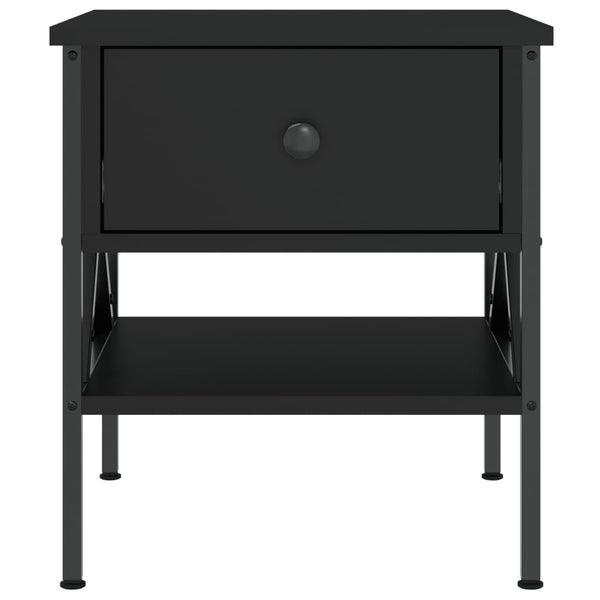 Schwarze Nachttische Terteleac 40x42x45cm (2 Stück, Holz)