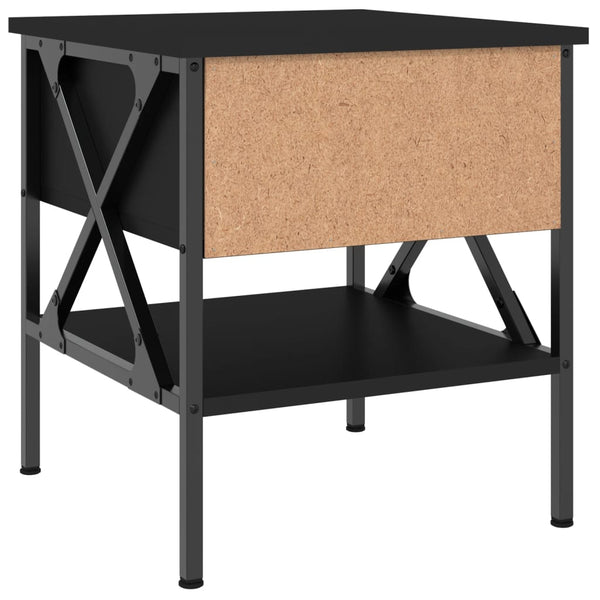 Schwarze Nachttische Terteleac 40x42x45cm (2 Stück, Holz)