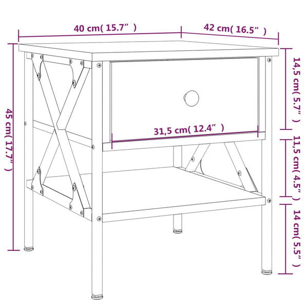 Nachttisch Terteleac aus Sonoma-Eiche 40x42x45cm (Holz)