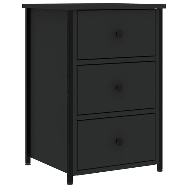Nachttisch Litha 40x36x60cm, schwarz (Holz)