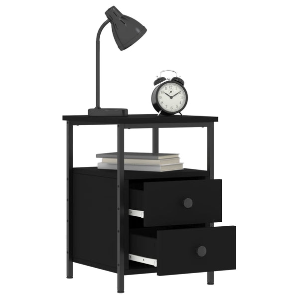 Nachttisch Carpov Schwarz 34x35,5x50cm (Holz)