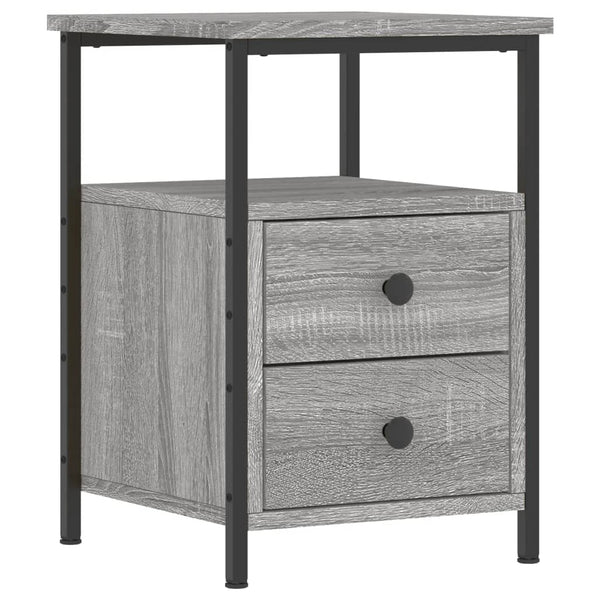 Graue Nachttische Carpov 34x35,5x50cm (2 Stk. Sonoma-Holz)