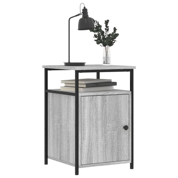 Grauer Nachttisch Eduart 40x42x60cm (Holz)
