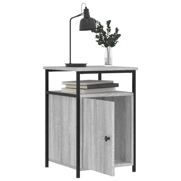 Grauer Nachttisch Eduart 40x42x60cm (Holz)