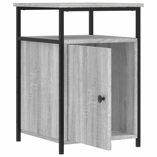 Grauer Nachttisch Eduart 40x42x60cm (Holz)