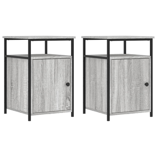 Nachttische grau Eduart 40x42x60cm (2 Stk. Sonoma-Holz)