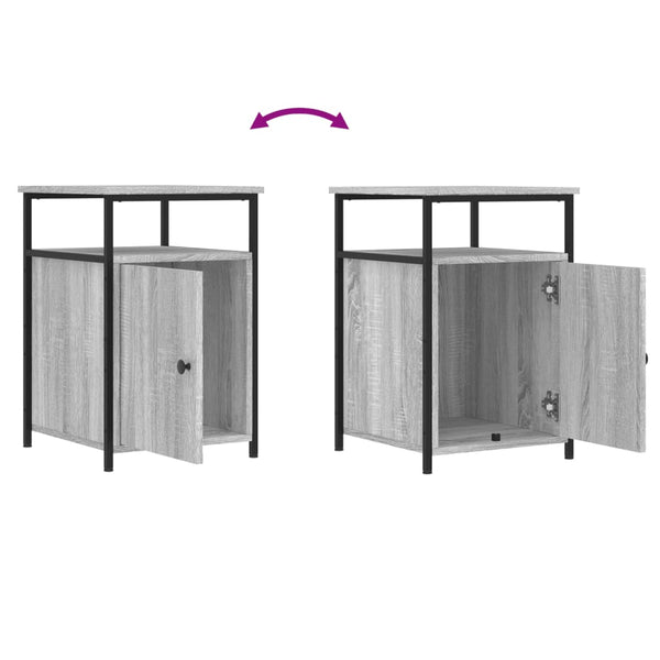 Nachttische grau Eduart 40x42x60cm (2 Stk. Sonoma-Holz)