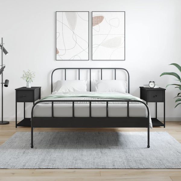 Musta yöpöydät Rotila 30x60x60cm (2 kpl puinen)