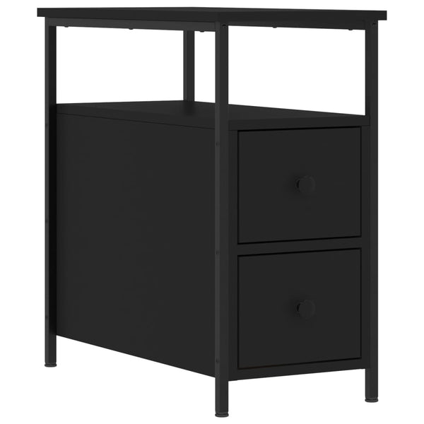 Nachtschrank Gertrut schwarz 30x60x60cm (Holz)