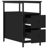 Nachtschrank Gertrut schwarz 30x60x60cm (Holz)