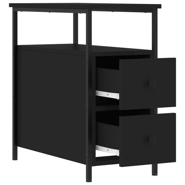 Nachtschrank Gertrut schwarz 30x60x60cm (Holz)