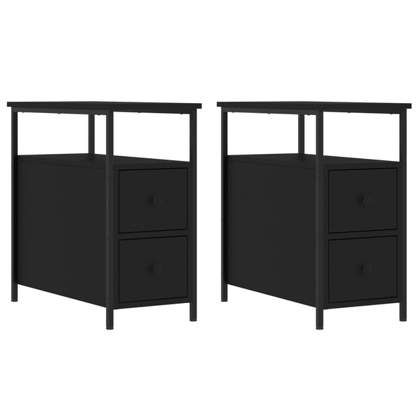 Musta yöpöydät Gertrut 30x60x60cm (2 kpl puinen)