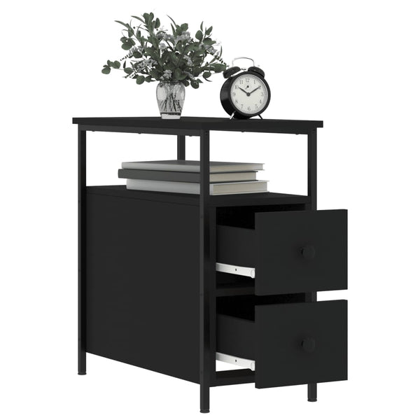Musta yöpöydät Gertrut 30x60x60cm (2 kpl puinen)