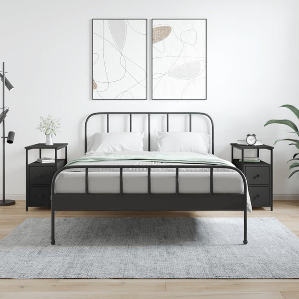 Musta yöpöydät Gertrut 30x60x60cm (2 kpl puinen)