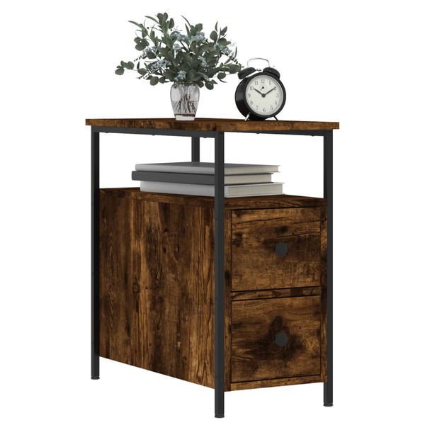 Nachttische Gertrut aus Raucheiche 30x60x60cm (2 St., Holz)
