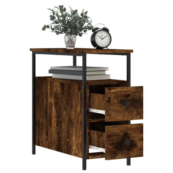 Nachttische Gertrut aus Raucheiche 30x60x60cm (2 St., Holz)