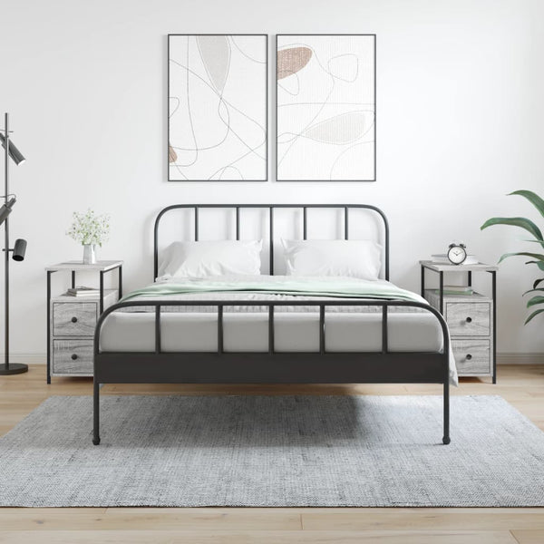 Harmaa yöpöydät Gertrut 30x60x60cm (2 kpl puinen)