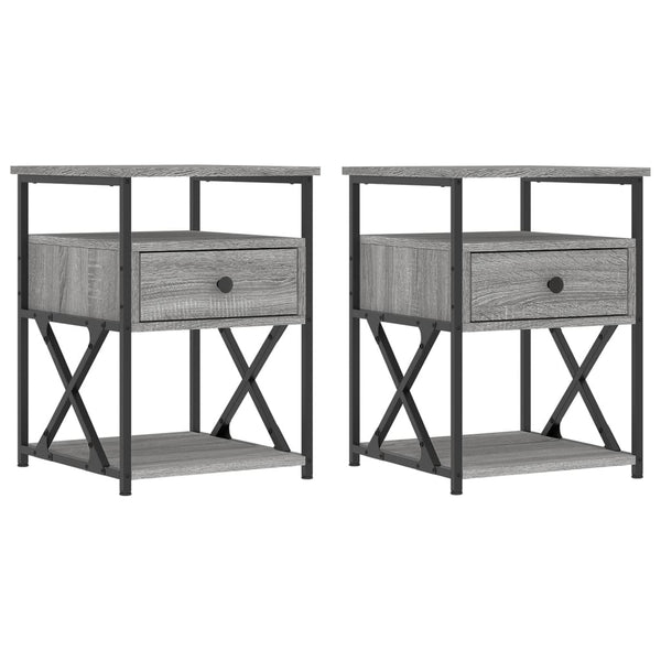 Graue Nachttische Tesrife 40x42x55cm (2er-Set Sonoma Holz)